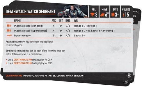 Warhammer 40,000 - Kill Team: Deathwatch Datacards in Saudi Arabia