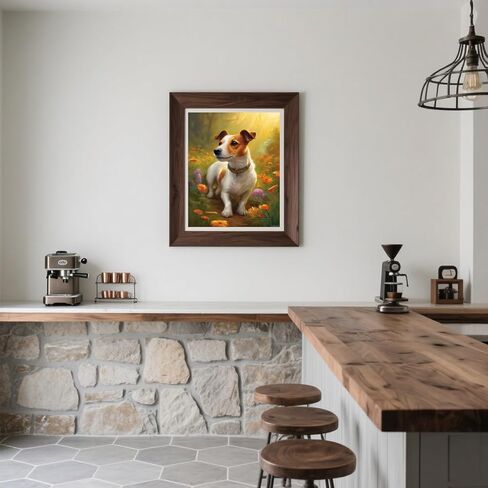 FUKVHIL Paint by Numbers for Adult Jack Russell Terrier Dog on Flower Lawn DIY Canvas Oil Painting Kit for Adults with Paintbrushes Acrylic Pigment Drawing Paintwork, 40x50cm, Without Frame in Saudi Arabia