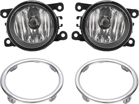 KUAFU Pair Fog Lights W/Molding Compatible with 2012-2015 Honda Pilot Replacement for AC2592111 HO1038145 Plastic+Glass Bumper Fog Lamps Driver & Passenger Side Clear Lens+Silvery Molding in Saudi Arabia
