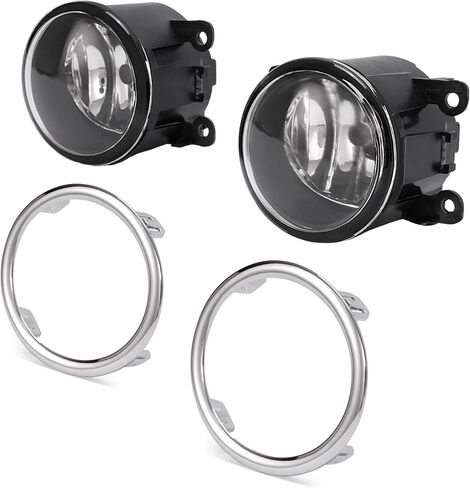 KUAFU Pair Fog Lights W/Molding Compatible with 2012-2015 Honda Pilot Replacement for AC2592111 HO1038145 Plastic+Glass Bumper Fog Lamps Driver & Passenger Side Clear Lens+Silvery Molding in Saudi Arabia