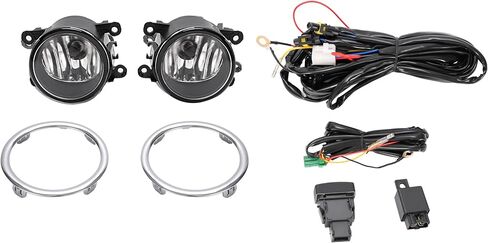 KUAFU Pair Fog Lights W/Molding Compatible with 2012-2015 Honda Pilot Replacement for AC2592111 HO1038145 Plastic+Glass Bumper Fog Lamps Driver & Passenger Side Clear Lens+Silvery Molding in Saudi Arabia