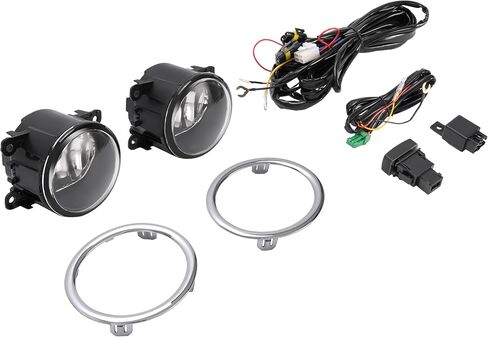 KUAFU Pair Fog Lights W/Molding Compatible with 2012-2015 Honda Pilot Replacement for AC2592111 HO1038145 Plastic+Glass Bumper Fog Lamps Driver & Passenger Side Clear Lens+Silvery Molding in Saudi Arabia