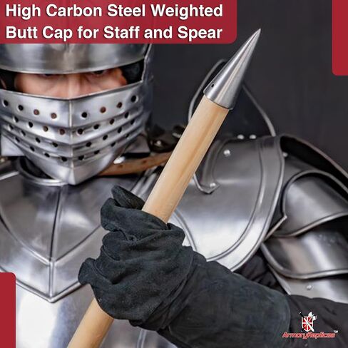 Armory Replicas™ Choice Finisher High Carbon Steel Staff Spear Sceptre زي سلاح ملحق غطاء بعقب مستدير in Kuwait