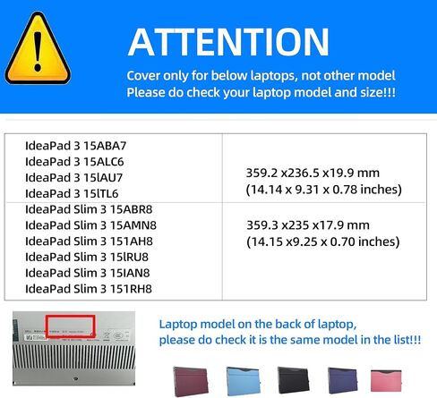 Laptop Case for IdeaPad Slim 3 15ABR8 IdeaPad Slim 3 15AMN8 15 1AH8 15lRU8 15IAN8 151RH8 Laptop 15.6" Computer Notebook Sleeve Detachable Shell (Dark Gray) in Saudi Arabia