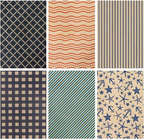6pcs Gift Wrapping Paper Roll - 16x28 Per Roll - Kraft Wrapping Paper Birthday Gift Wrap for Birthday, Christmas, Wedding, Graduation, Father's Day and Party in Saudi Arabia