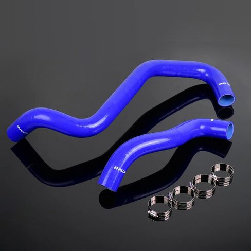 PIT66 Silicone Coolant Radiator Hose Kit, Compatible with 2001-2004 Ford F250 F350 F450 F550 Super Duty Powerstroke Diesel 7.3L Blue with Clamps in Saudi Arabia