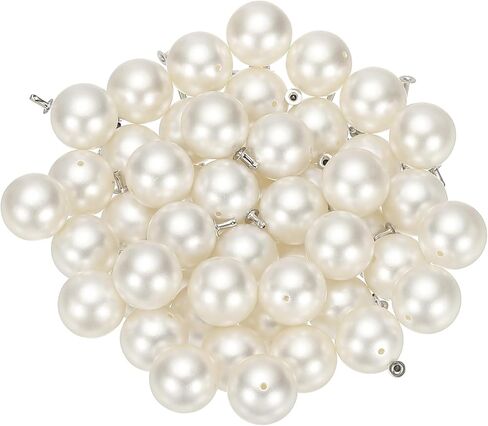 PATIKIL 6mm Pearl Studs for Clothing, 50 Sets Pearl Spikes for Clothes Faux Pearls Spikes Leather Rivets Buttons Round Plastic ABS for Leather Jacket Crafting Fabric Shoes, White in Saudi Arabia