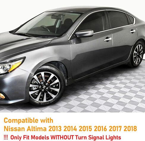 Moonlinks Compatible with Nissan Altima Mirror Cover Replacement 2013 2014 2015 2016 2017 2018, Gray Mirror Cap Trim Without Turn Signal Light for Left Driver Side in Saudi Arabia