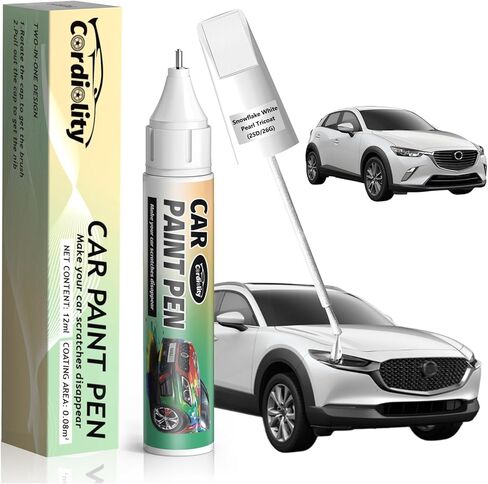 25D/26G Snowflake White Pearl Tricoat Touch Up Paint for Mazda, Color Accurate Car Paint Scratch Repair Pen, Quick & Easy Fix Automotive Chips and Nicks in Saudi Arabia