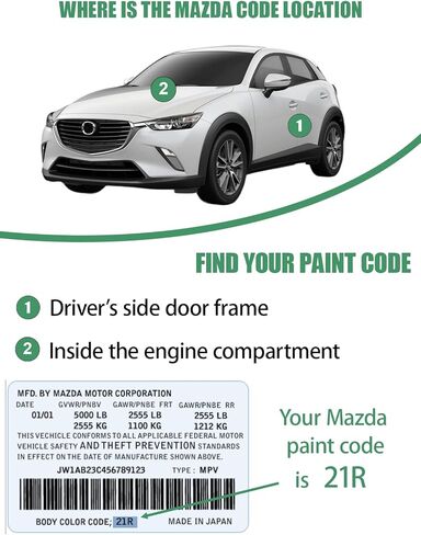 25D/26G Snowflake White Pearl Tricoat Touch Up Paint for Mazda, Color Accurate Car Paint Scratch Repair Pen, Quick & Easy Fix Automotive Chips and Nicks in Saudi Arabia