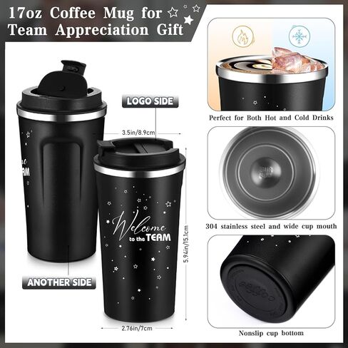 3 Pcs New Employee Welcome to The Team Gift Set 17 oz Coffee Tumbler Notebook Black Ink Pen Welcome to The Team Box Appreciation Gift for Men Women Boss Corporate Supervisor New Coworker(Black) in Saudi Arabia