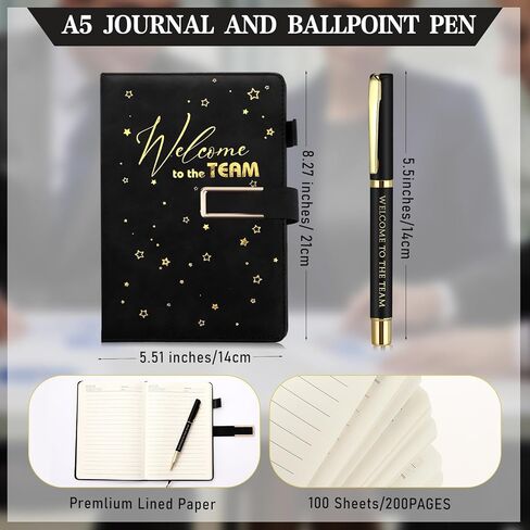 3 Pcs New Employee Welcome to The Team Gift Set 17 oz Coffee Tumbler Notebook Black Ink Pen Welcome to The Team Box Appreciation Gift for Men Women Boss Corporate Supervisor New Coworker(Black) in Saudi Arabia