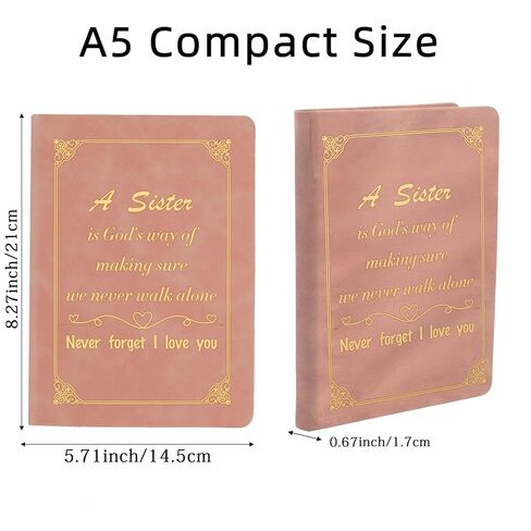 ZuEiiDop Sister Gifts for Women Valentines Mothers Day Gifts for Sisters Besties Christmas Galentines Day Graduation Sister Birthday Gift from Sisters Brothers Stocking Stuffers Lined Notebook Journal in Saudi Arabia