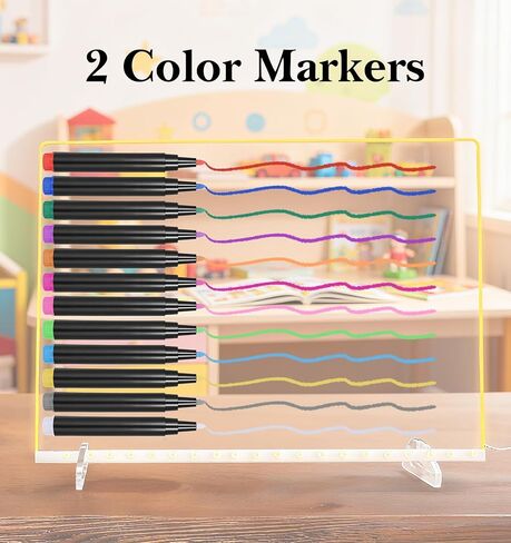 12Pcs Dry Erase Markers, Neon Dry Erase Markers for LED Drawing Board Clear Acrylic Board, Blacklight Use Ideal for Kids, Fine Tip & Quick-Dry, Vibrant Colors in Saudi Arabia