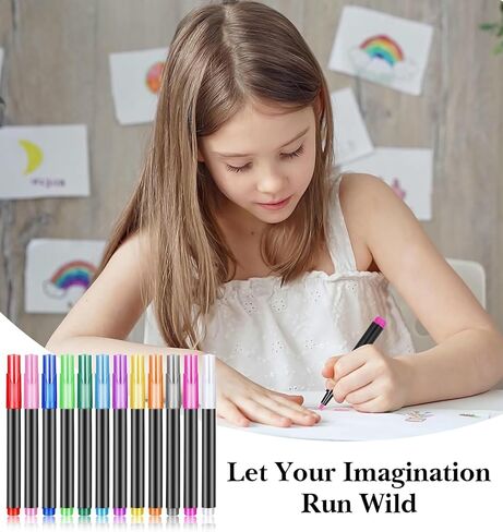 12Pcs Dry Erase Markers, Neon Dry Erase Markers for LED Drawing Board Clear Acrylic Board, Blacklight Use Ideal for Kids, Fine Tip & Quick-Dry, Vibrant Colors in Saudi Arabia