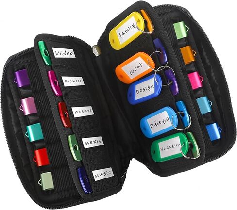 USB Flash Drive Case - Vellgo Soft Material Thumb Drive case Holder Organizer, Portable Electronic Accessories Bag for USB Memory Stick with 10 Slots in Kuwait