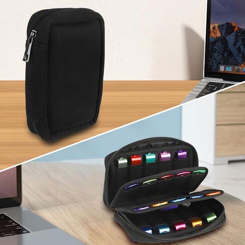 USB Flash Drive Case - Vellgo Soft Material Thumb Drive case Holder Organizer, Portable Electronic Accessories Bag for USB Memory Stick with 10 Slots in Kuwait