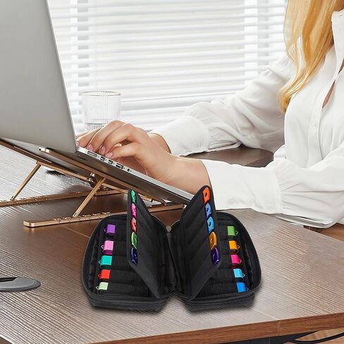 USB Flash Drive Case - Vellgo Soft Material Thumb Drive case Holder Organizer, Portable Electronic Accessories Bag for USB Memory Stick with 10 Slots in Kuwait