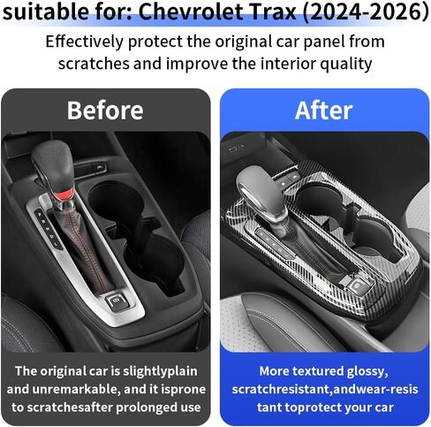 Car Center Console Gear Shift Panel Trim Cover for Chevrolet Chevy Trax 2024 2025 2026 Auto Interior Decorations Accessories Central Control Protection Frame Carbon Fiber Style Kit in Saudi Arabia