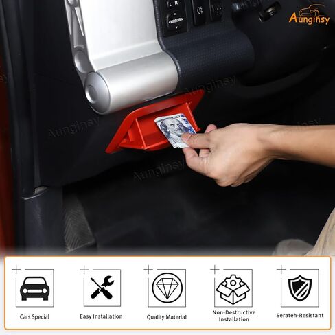 Aunginsy Center Console Fuse Storage Box Compatible with Toyota FJ Cruiser 2007-2021+, Car Driver Seat Multifunctional Coin Container Hidden Privacy Fuse Storage Organizer Tray ABS Inner Accessories in Saudi Arabia