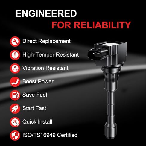 حزمة ملف الإشعال UF617 من شمعات الإشعال إيريديوم تناسب إنفينيتي FX37 G37 M37 Q40 Q50 Q60 Q70 QX70، تناسب نيسان 370Z V6/V8 3.7L/5.6L 2008-2020 مجموعة من 6 قطع in Saudi Arabia