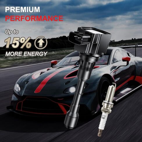 حزمة ملف الإشعال UF617 من شمعات الإشعال إيريديوم تناسب إنفينيتي FX37 G37 M37 Q40 Q50 Q60 Q70 QX70، تناسب نيسان 370Z V6/V8 3.7L/5.6L 2008-2020 مجموعة من 6 قطع in Saudi Arabia