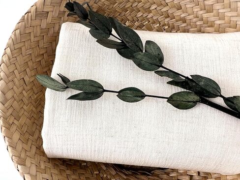 نسيج مزيج رايون الكتان من The Linen Lab - مادة خفيفة الوزن وناعمة ومغسولة مسبقًا للخياطة والملابس والحرف اليدوية والأشغال اليدوية (1 ياردة قبل القطع، دقيق الشوفان مع تأثير التجاعيد الطبيعية) in Kuwait