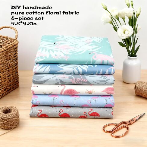 8 Pcs Cotton Fabric DIY Making, 100% Cotton Print, Handmade, for Sewing DIY Craft, Quarters Printed Theme Sewing Squares Decorative Crafts 25 x 25 cm in Saudi Arabia