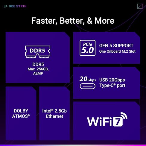 اسس لوحة ام للالعاب روج ستريكس B650E-F AM5 (LGA1718) رايزن 7000 (12+2 مرحلة طاقة، DDR5، 3xM.2، منفذ PCIe® 5.0، واي فاي 6E، شبكة محلية 2.5G، USB 3.2 الجيل 2×2 منفذ Type-C) in Kuwait
