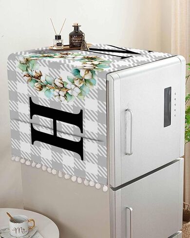 Microwave Oven Dust Cover, Abstract Feather Bird Ink Painting Purple White Anti-Slip Refrigerator Dust Cover Washing Machine Top Cover with Storage Pockets 12" X 35" in Saudi Arabia