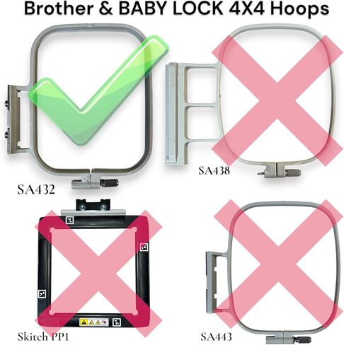 حشوة مساعدة للتطريز Sock Hoop™ لـ 4X4 100X100mm SA432 Brother وBaby Lock EF62 وPoolin05 (حجم البالغين) وردي in Saudi Arabia