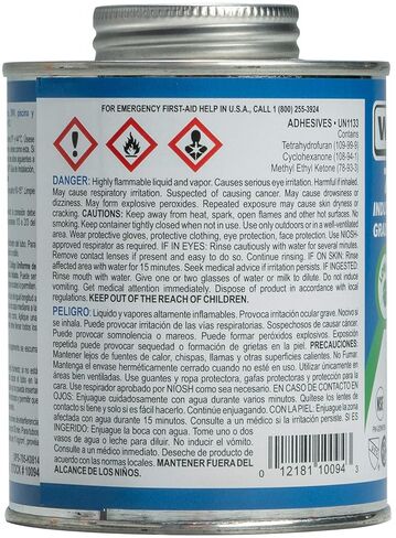 Weld-On 10098 705 Industrial Grade PVC Medium-Bodied High Strength Solvent Cement - Fast-Setting and Low-VOC, Gray, 1/2 Pint (8 fl oz) in Saudi Arabia