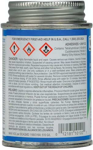 Weld-On 10098 705 Industrial Grade PVC Medium-Bodied High Strength Solvent Cement - Fast-Setting and Low-VOC, Gray, 1/2 Pint (8 fl oz) in Kuwait