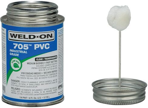 Weld-On 10098 705 Industrial Grade PVC Medium-Bodied High Strength Solvent Cement - Fast-Setting and Low-VOC, Gray, 1/2 Pint (8 fl oz) in Kuwait