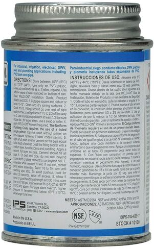 Weld-On 10098 705 Industrial Grade PVC Medium-Bodied High Strength Solvent Cement - Fast-Setting and Low-VOC, Gray, 1/2 Pint (8 fl oz) in Kuwait