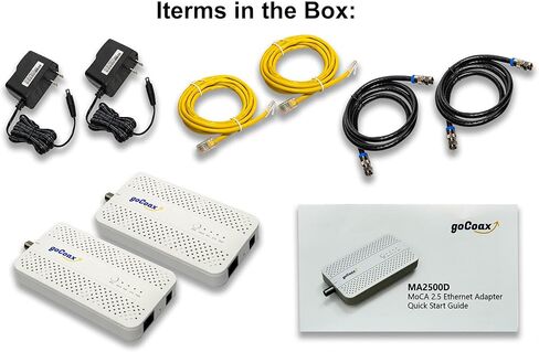 محول goCoax MoCA 2.5 مع منفذ إيثرنت 2.5 جيجابت. موكا 2.5. منفذ 1x 2.5 جيجابت. توفير عرض النطاق الترددي 2.5 جيجابت في الثانية مع الكابلات المحورية الموجودة. أبيض (مفرد، MA2500D) in Kuwait
