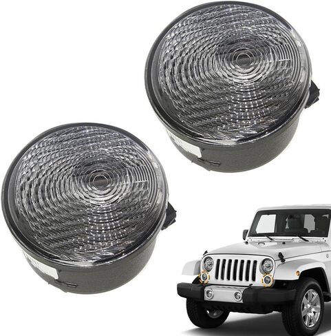 أغطية مصابيح إشارة الانعطاف 2007-2018 متوافقة مع مبيت إشارة الانعطاف Jeep Wrangler JK مع عدسة واضحة 68200290AA، 68200291AA استبدال مبيت ضوء الجانب الأمامي LH/RH in Saudi Arabia