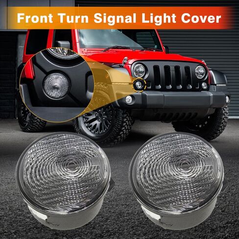 أغطية مصابيح إشارة الانعطاف 2007-2018 متوافقة مع مبيت إشارة الانعطاف Jeep Wrangler JK مع عدسة واضحة 68200290AA، 68200291AA استبدال مبيت ضوء الجانب الأمامي LH/RH in Saudi Arabia