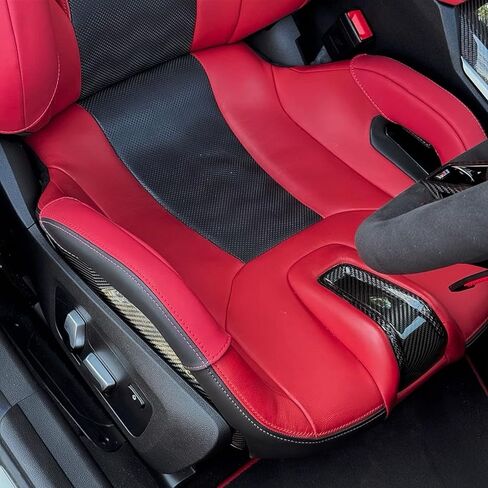 لسيارة BMW G87 M2 G80 G81 M3 G82 G83 M4 F90 M5 F92 M8 - واقي مسند جانبي لمقعد دلو الكربون - غطاء جلد أصلي مع تثبيت فيلكرو، ترقية داخلية مضادة للتآكل (سيلفرستون) in Kuwait
