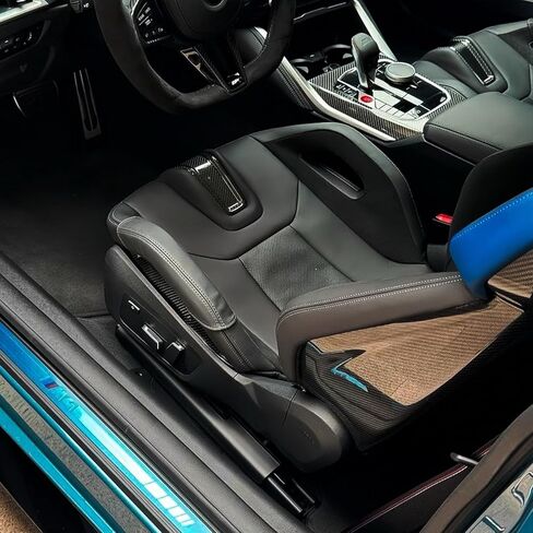لسيارة BMW G87 M2 G80 G81 M3 G82 G83 M4 F90 M5 F92 M8 - واقي مسند جانبي لمقعد دلو الكربون - غطاء جلد أصلي مع تثبيت فيلكرو، ترقية داخلية مضادة للتآكل (سيلفرستون) in Kuwait
