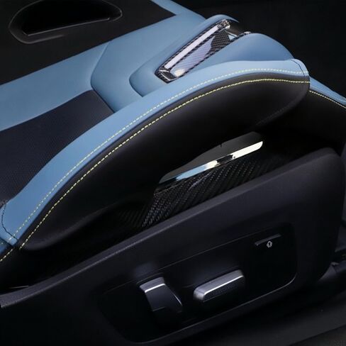 لسيارة BMW G87 M2 G80 G81 M3 G82 G83 M4 F90 M5 F92 M8 - واقي مسند جانبي لمقعد دلو الكربون - غطاء جلد أصلي مع تثبيت فيلكرو، ترقية داخلية مضادة للتآكل (سيلفرستون) in Kuwait