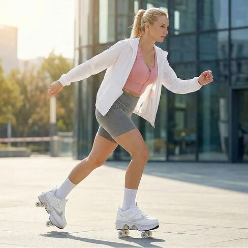 CHSSIH Roller Skate Shoes for Girls, Kids, Women, Men & Adults – Retractable Shoes with Wheels | Pop-Out High Roller Skating Shoes That Turn Into Sneaker Skates in Saudi Arabia