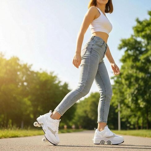 CHSSIH Roller Skate Shoes for Girls, Kids, Women, Men & Adults – Retractable Shoes with Wheels | Pop-Out High Roller Skating Shoes That Turn Into Sneaker Skates in Saudi Arabia
