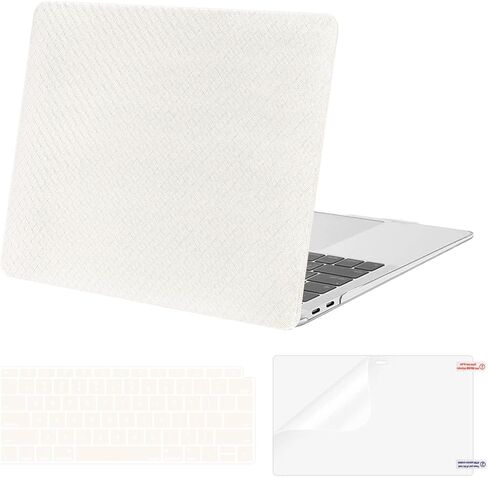 حافظة MOSISO متوافقة مع جهاز MacBook Air 13 بوصة 2022 2021 2020 2019 2018 A2337 M1 A2179 A1932، حافظة صلبة مطلية بجلد البولي يوريثان مضادة لبصمات الأصابع وطبقة لوحة مفاتيح وشاشة، بيج in Saudi Arabia