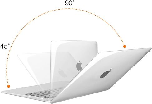 حقيبة كمبيوتر محمول MOSISO مقاس 13 بوصة من جلد البولي يوريثان مع حامل وحقيبة ومتوافقة مع حقيبة MacBook Air 13 بوصة 2022-2018 M1 A2179 A1932، وغطاء لوحة المفاتيح وملصقات الكمبيوتر المحمول ومحول من النوع C، شفاف كريستالي وبيج in Saudi Arabia