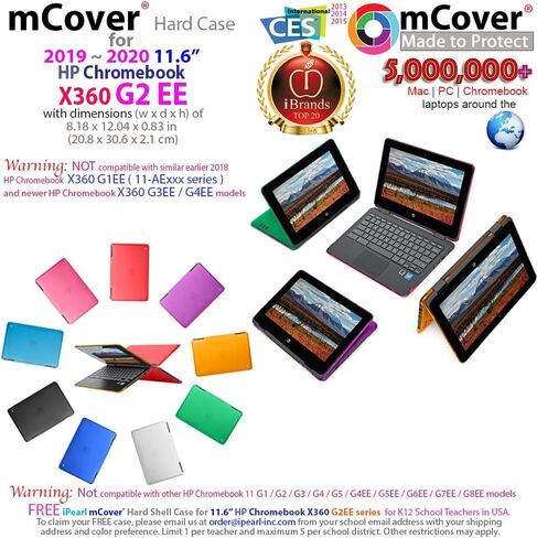 mCover Case Compatible for 2019～2020 11.6" HP Chromebook X360 11 G2 EE G2EE Laptops Only (NOT Fitting Any Other HP Models) - Clear in Saudi Arabia
