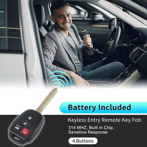 X AUTOHAUX HYQ12BDM 314Mhz استبدال دخول بدون مفتاح عن بعد مفتاح ذكي فوب لتويوتا كورولا 2014-2019 لتويوتا تاكوما 2016-2018 رقم 89070-02880 H رقاقة 4 أزرار in Kuwait