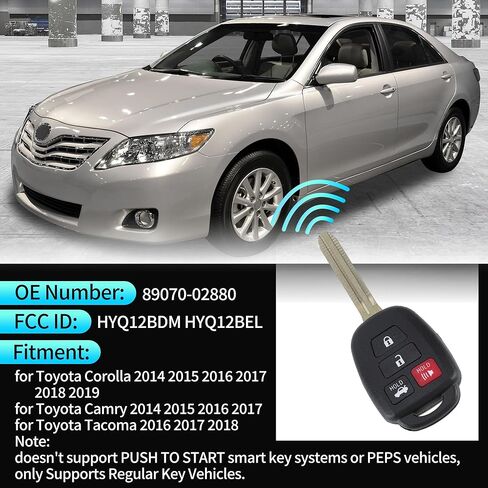 X AUTOHAUX HYQ12BDM 314Mhz استبدال دخول بدون مفتاح عن بعد مفتاح ذكي فوب لتويوتا كورولا 2014-2019 لتويوتا تاكوما 2016-2018 رقم 89070-02880 H رقاقة 4 أزرار in Kuwait