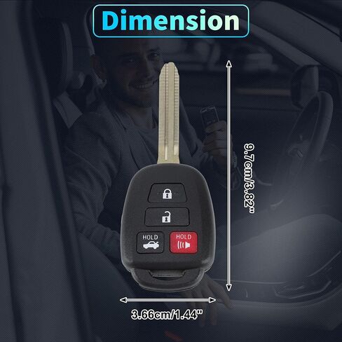 X AUTOHAUX HYQ12BDM 314Mhz استبدال دخول بدون مفتاح عن بعد مفتاح ذكي فوب لتويوتا كورولا 2014-2019 لتويوتا تاكوما 2016-2018 رقم 89070-02880 H رقاقة 4 أزرار in Kuwait