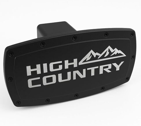 SR1 USA Denali Hitch Cover Plug - Black Billet Aluminum with Logo - USA Made - Officially Licensed - Universal Fit for 2 inch Reciever Fits Sierra, Yukon/XL, Canyon, Acadia, Terrain (Silver Logo) in Saudi Arabia